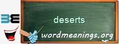 WordMeaning blackboard for deserts